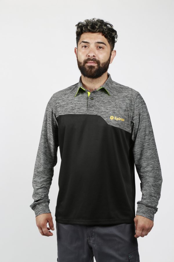 Polera Pique Manga Larga Hombre